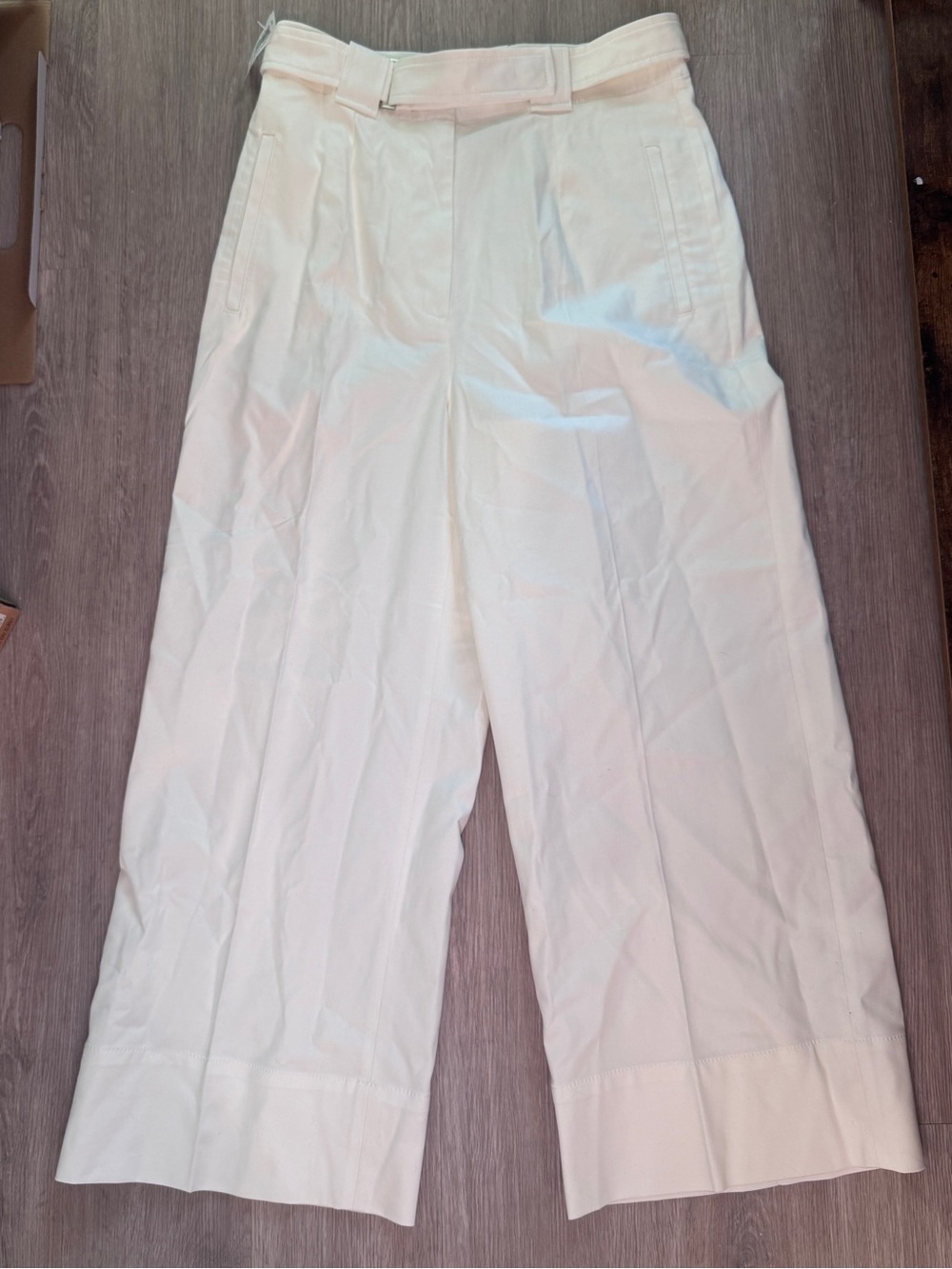 Banana Republic Wide-Leg Cream Trousers